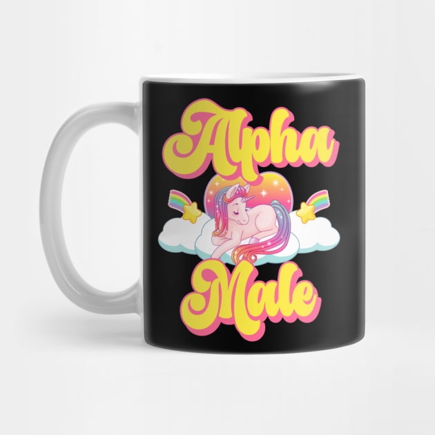 Alpha Male Funny Unicorn Funny Sarcastic by Visual Vibes